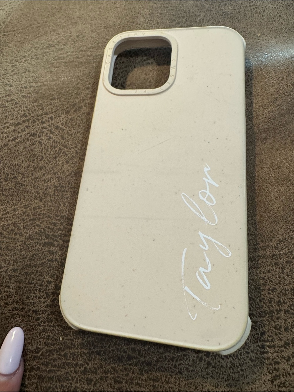 Taylor Swift Cream Phone Case with Signature Script